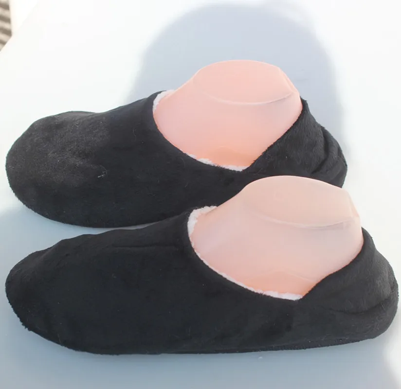 ToLaiToe/Новые мужские тапочки без подошвы домашняя обувь черные шерстяные