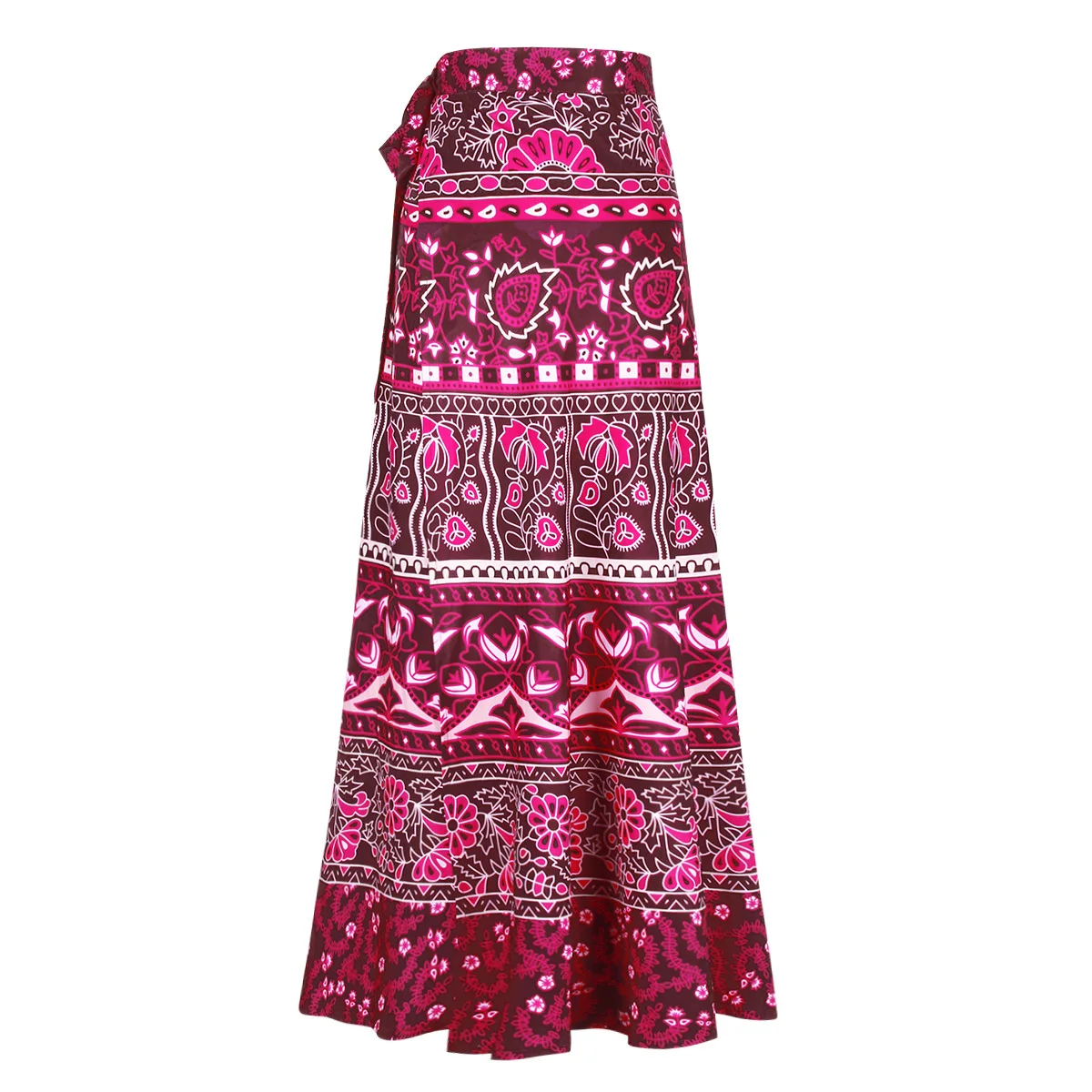 Fashion Bohemian Style Flower Printed Dress Women High Waist Long Skirt Indian Pakistan Clothing Party Femme Sexy African Outfit - Цвет: BEZ004