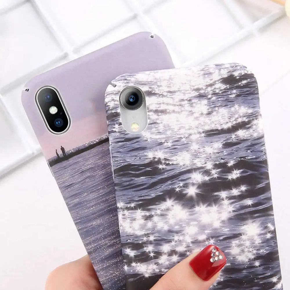 Блестящий чехол для телефона Sunshine Sea iPhone XSMAX XR XS X 8 7 6 6S Plus Матовый Жесткий |