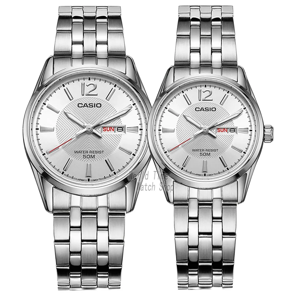 Мужские часы Casio Мужские часы Set Top Brand Роскошные женские часы Кварцевые наручные часы Спортивные мужские часы Водонепроницаемые женские часы Luminous Pair Design Model relogio feminino masculino reloj hombre - Цвет: 1335D7A-1335D7A