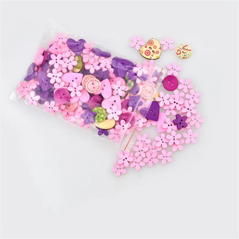 100 шт. декоративные деревянные пуговицы с двумя отверстиями|Пуговицы| |