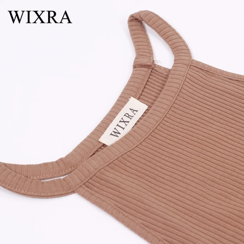 Женское базовое платье без рукавов WIXRA однотонное трикотажное короткое в рубчик