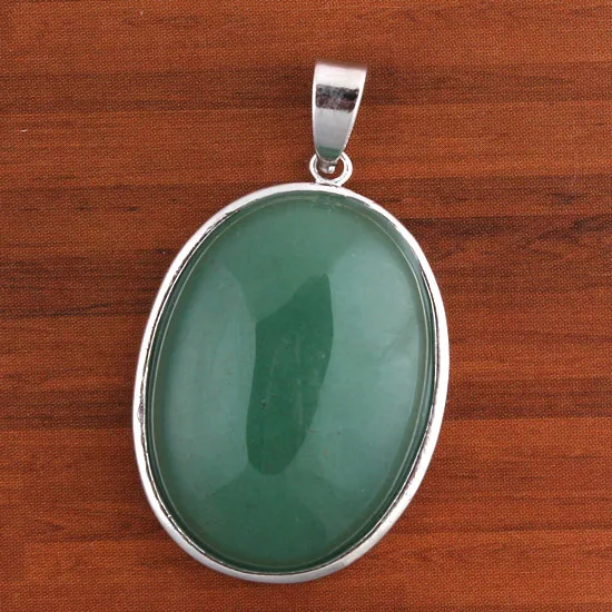 Green Aventurine Крафт-бусины популярный летний Стиль Посеребренная овальная форма мульти кварц камень кулон свадебное украшение очаровательные ювелирные изделия - Окраска металла: Green Aventurine
