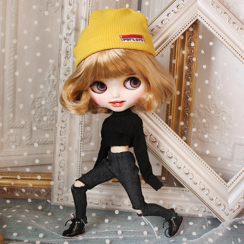Кукла Blyth ICY DBS для серии No.BL2240/3227 резные губы из медово коричневого волоса улыбка