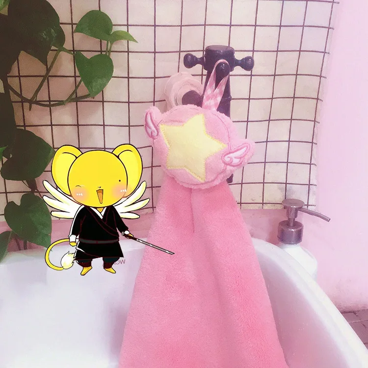 Мультфильм аниме карты Captor Sakura сухое полотенце для рук полиэстер звезда вытирать