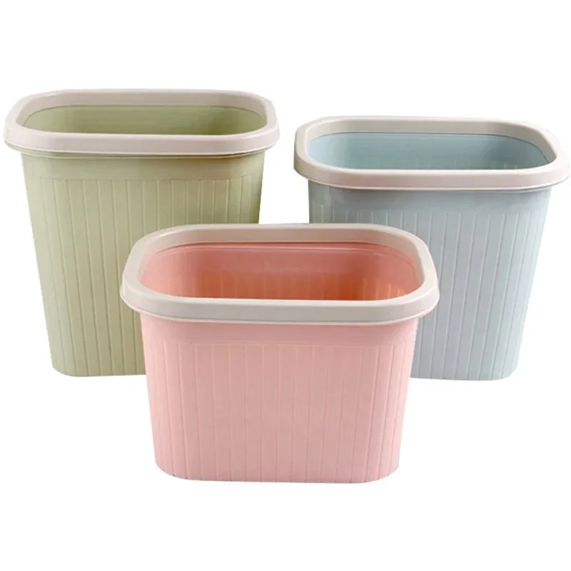 Прямоугольная Бытовая корзина для мусора пластиковая без крышки мусорная ванной