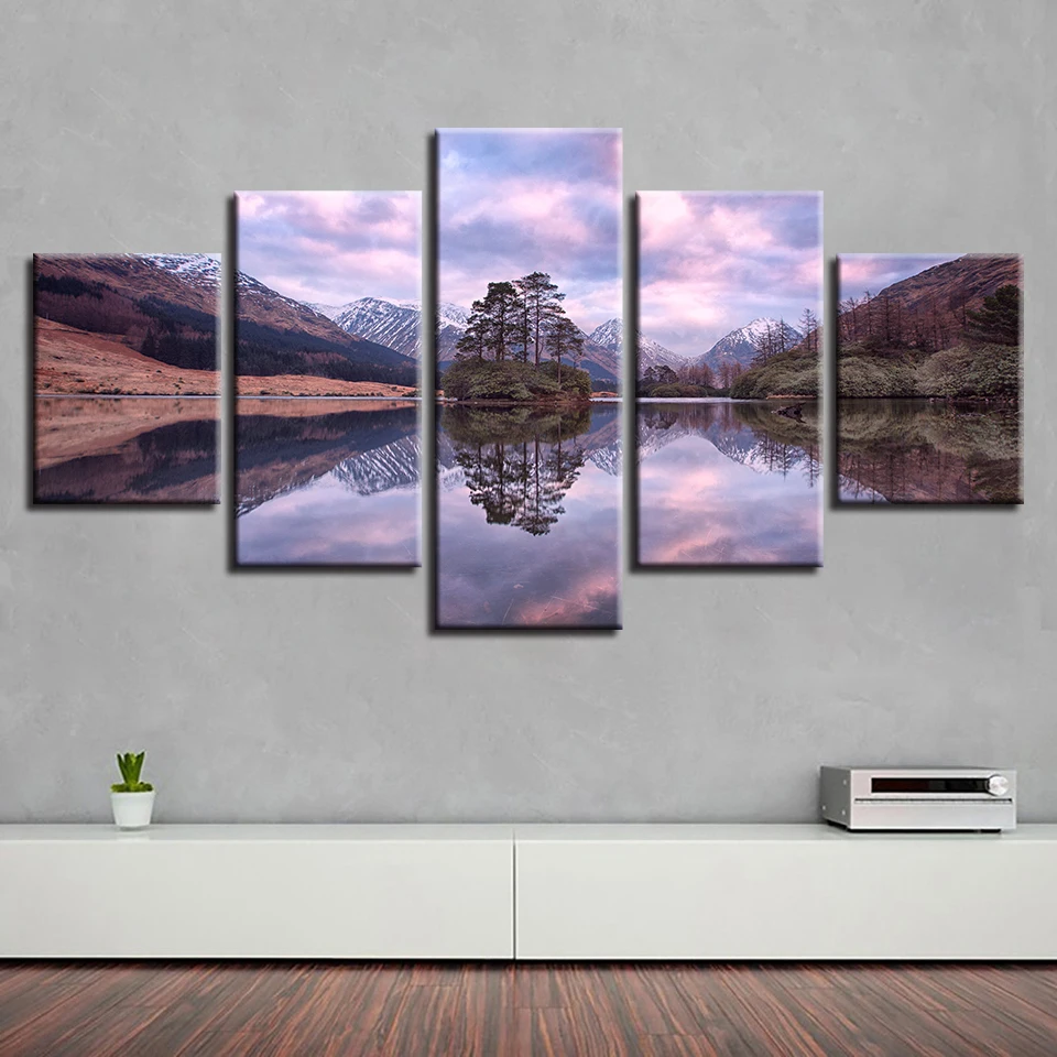 Пейзаж небо облако звезда горная река воздушный шар 5 шт. настенные картинки для