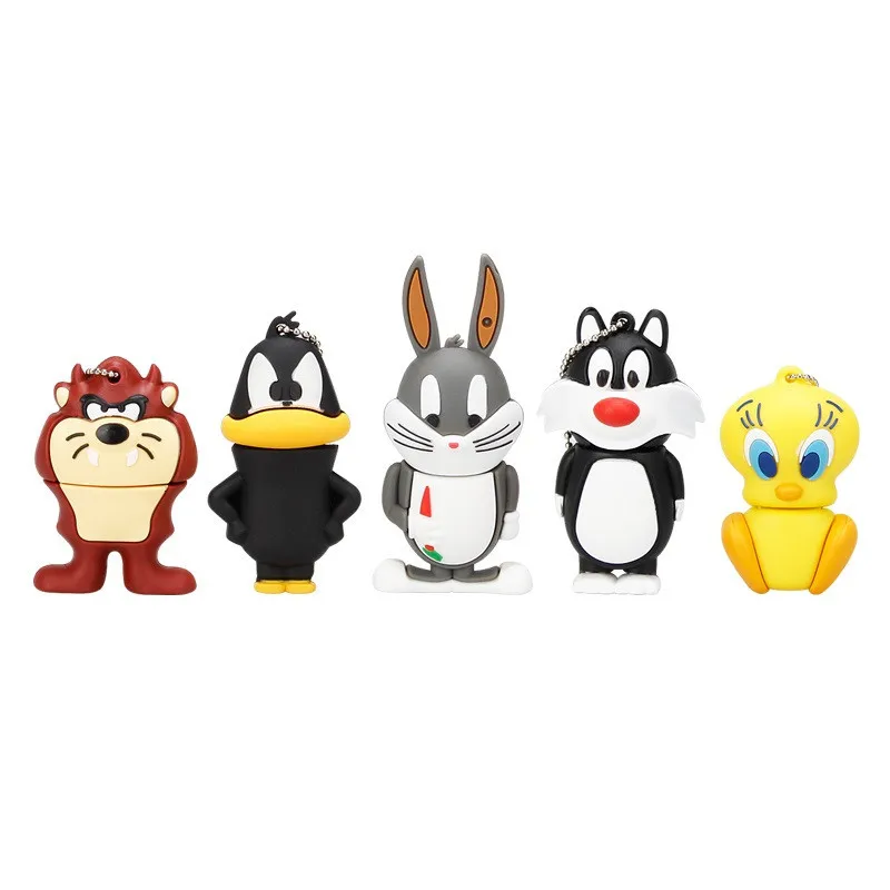 Серия с персонажами из мультфильмов о животных кошка Лев Кролик USB 2,0 usb флеш-накопитель 128gb флеш-накопитель 4GB 8GB 16GB 32GB 64GB флеш-накопитель в подарок