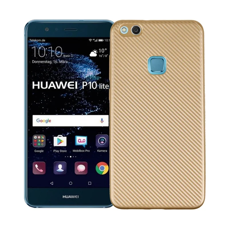 Чехол для Huawei P10 lite Роскошный чехол из углеродного волокна и ТПУ мягкий