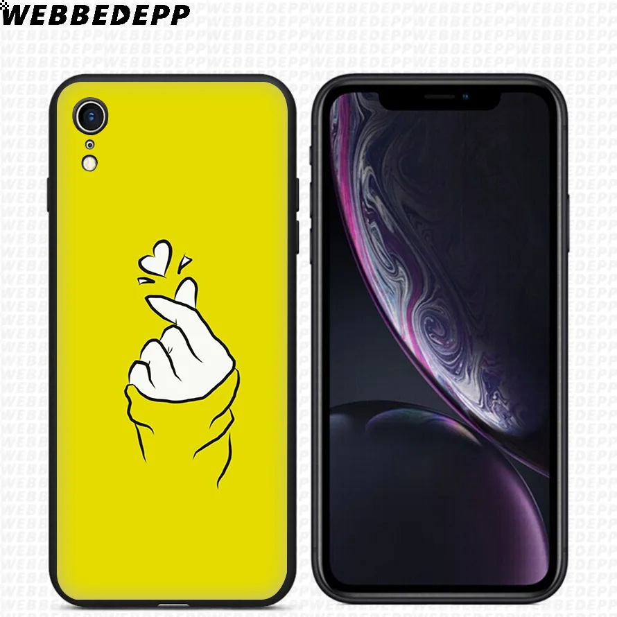 Мягкий силиконовый чехол WEBBEDEPP Love on finger Kpop для iPhone 11 Pro Xr Xs Max X или 10 8 7 6 6S Plus 5 5S SE Case |