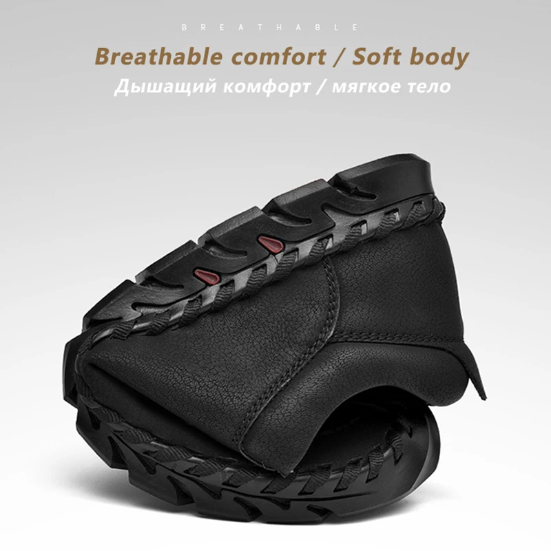2019 Big Size Mens Loafers Genuine Leather Casual Shoes Men Outdoor Hiking Shoe Waterproof Flats Male Driving | Обувь
