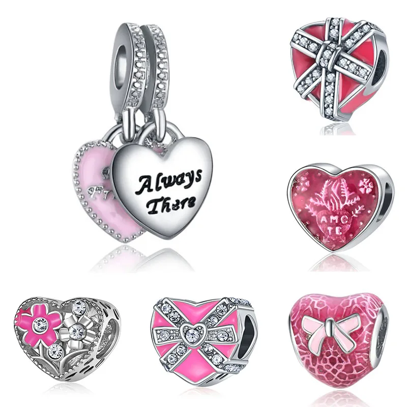 Браслеты Pulsera Pandora подвески Plata De Ley оригинальные бусины для изготовления модных