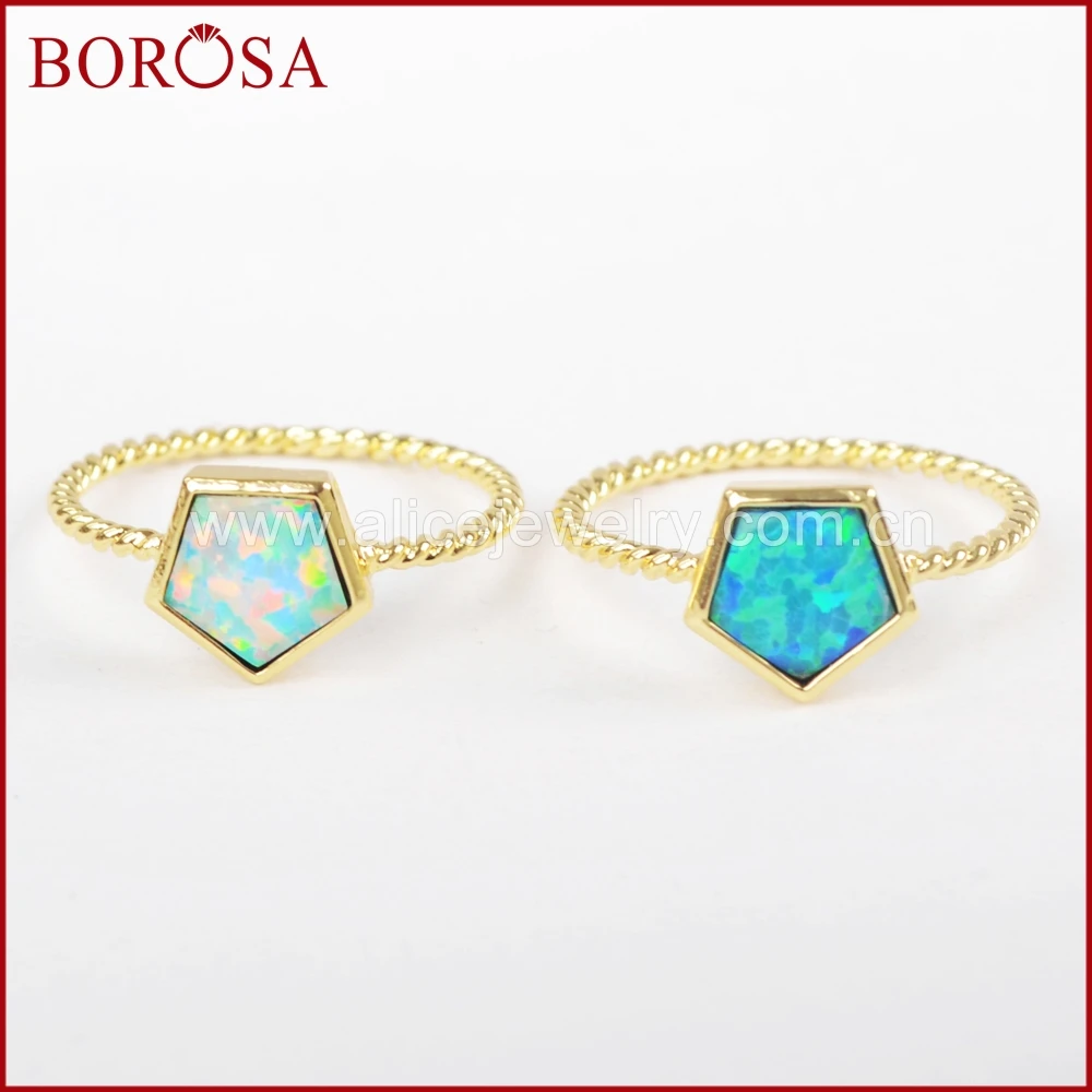 Позолоченный ободок BOROSA 7x7 мм японские драгоценные камни опалы кольца с опалом