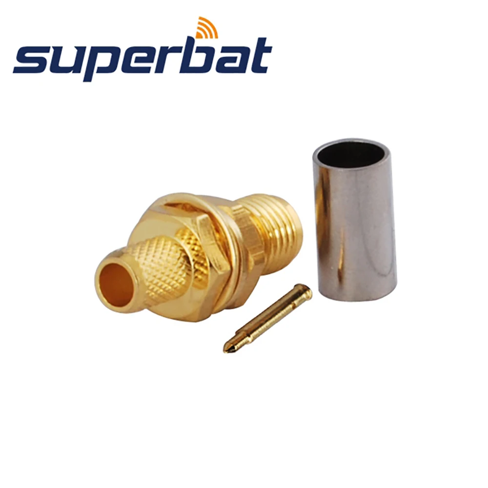 Superbat 10 шт. RP SMA 50 Ом обжимной разъем (штырь) перегородка коннектор для RG58 LMR195 RG400
