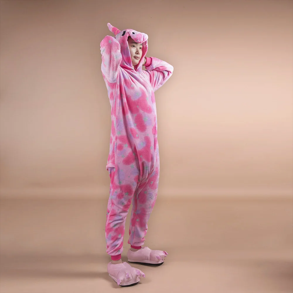 

2019 Adult Unicorn Pajama Sets Cartoon Animal Sleepwear Women Pyjamas Winter Soft Pijama Unicornio Nightwear