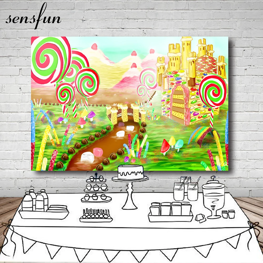 Sensfun фотография фоны красочный Candyland бар День Рождения Вечеринка фон на заказ 7x5