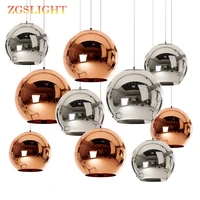 modern chandelier ball e27 copperslivergold plated glass shade pendant lamp for dining room kitchen loft decor