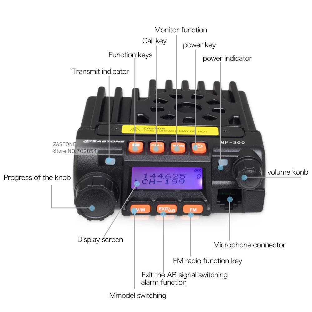 Zastone MP300 ZT-MP300 УКВ 136-174 мГц UHF 400-520 двухдиапазонный 10 км Walkie Talkie автомобиль автобус