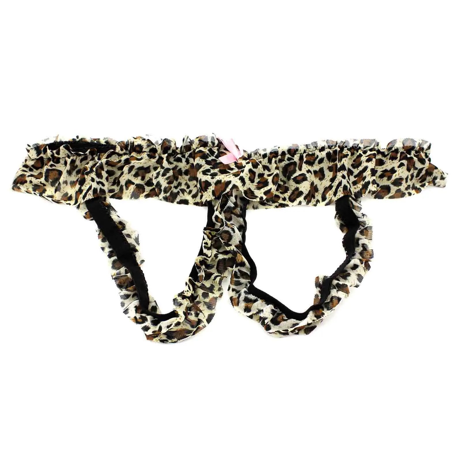 

Women Leopard Sexy Lingerie Underwear Suit Leopard Temptation Bra+Open Crotch Pants Set