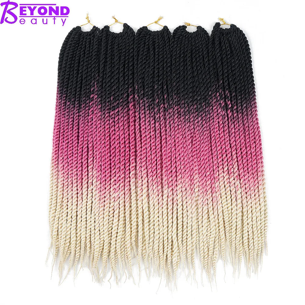 7 цветов Омбре розовые Сенегальские вьющиеся волосы крючком Beyond beauty Jumbo