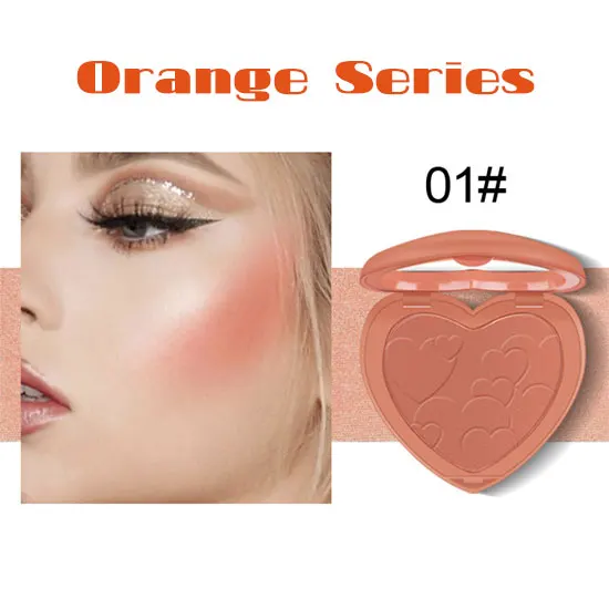 01-orange box Love blushs макияж пудра Макияж rougeing лица осветление цвет Гладкие Румяна естественным образом осветить Косметика Макияж - Цвет: 01-orange box