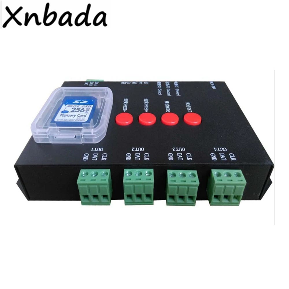 T 4000TTL sd карта RGB Led контроллер 4 порта выход DC5 24V входной для WS2812B светодиодная