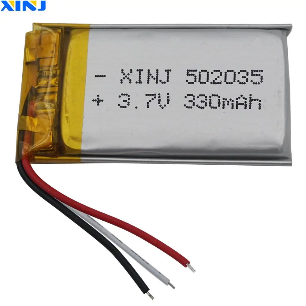 XINJ 3 7 V 330mAh провода термистора полимерная литиевая батарея 502035 для MP3 MP4 камеры