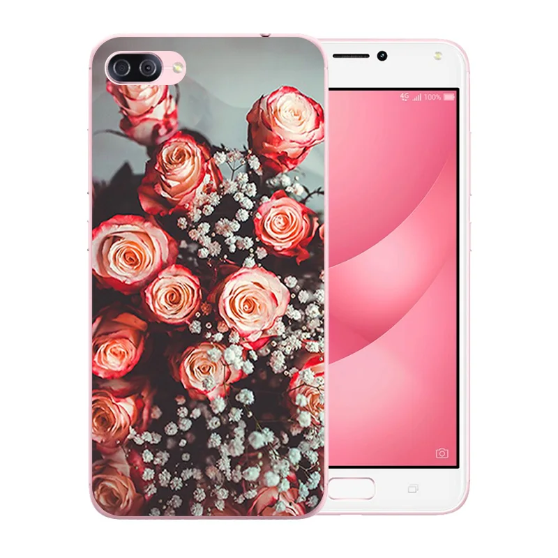 Luxury Flexible For Asus ZenFone 4 Max ZC554KL Blossom Pattern Back Cover Soft TPU Silicone Matte Protect Phone Case Clear Shell |