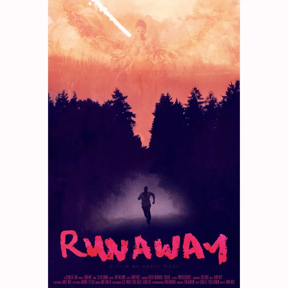 Художественная печать новый Канье Уэст Runaway 2017 хип хоп рэп Музыка Альбом 14x21 24x36