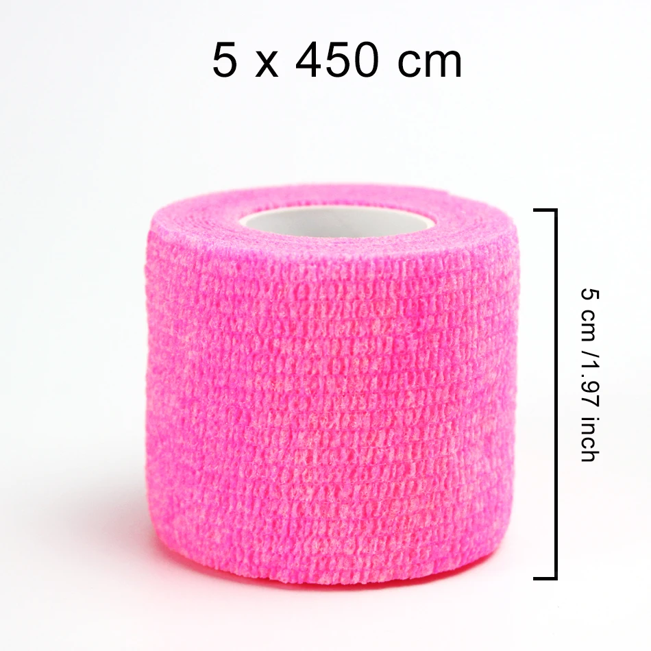 Pink Стоящая 5 см* 450 см самоклеящаяся эластичная лента из нетканого материала, лента для фитнеса, наколенники, поддержка локтя, травмирующая подушка - Цвет: Pink