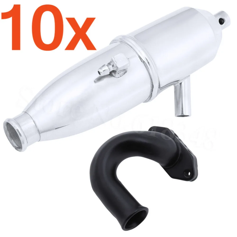 

Wholesale 10 Sets/Lot Aluminum Exhaust Pipe VX SH 18CXP Nitro Engine Parts For 1/10 RC Model Car HSP 102009 (02124 ) Himoto