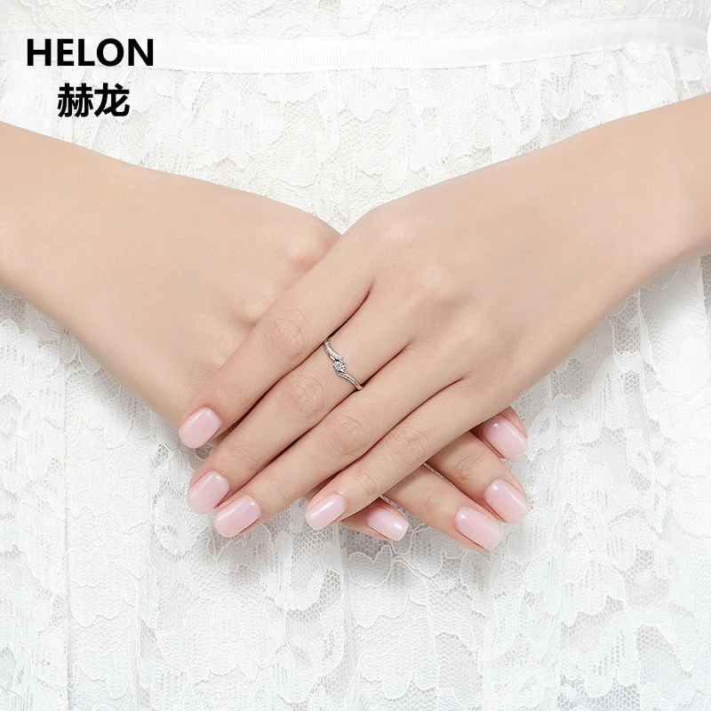 0.15ct SI/H Natural Diamonds Engagement Wedding Ring for Women Solid 14k White Gold Anniversary Party Fine Lover Gift | Украшения и