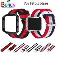 woven nylon sport strap with case cover bracelet adjustable wristband for fitbit blaze smart watch replacement watch strap band