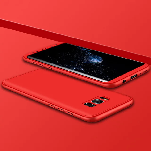 red Противоударный 360 полный защитный чехол для samsung Galaxy S9 S8 Plus S6 S7 Edge Note 9 8 чехол для samsung A5 A7 A3 чехол - Цвет: red
