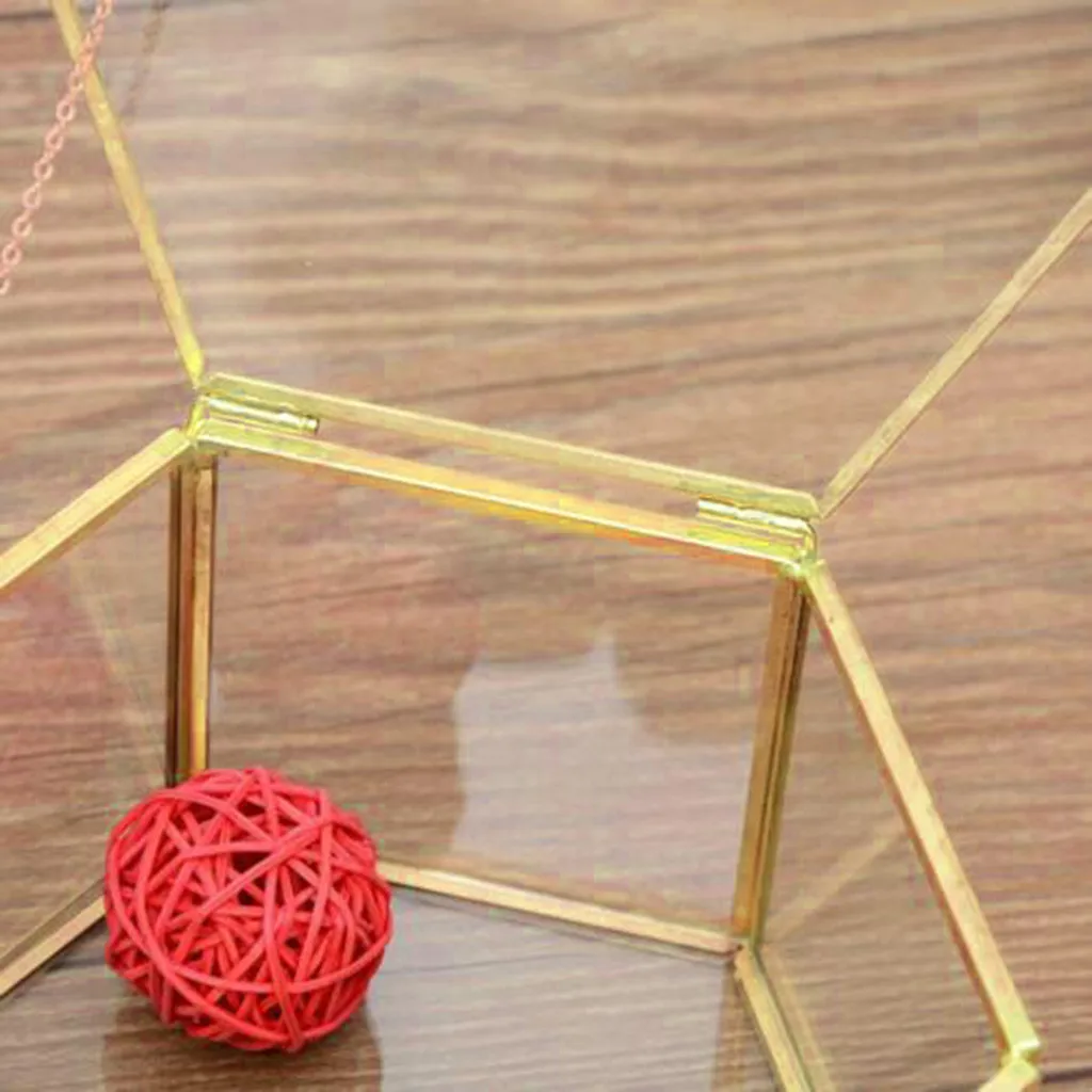 Стеклянная Подарочная коробка из латуни для уборки скандинавский прозрачный