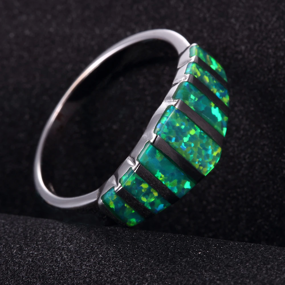 Женское серебряное кольцо с опалом обручальное на палец рождественский подарок