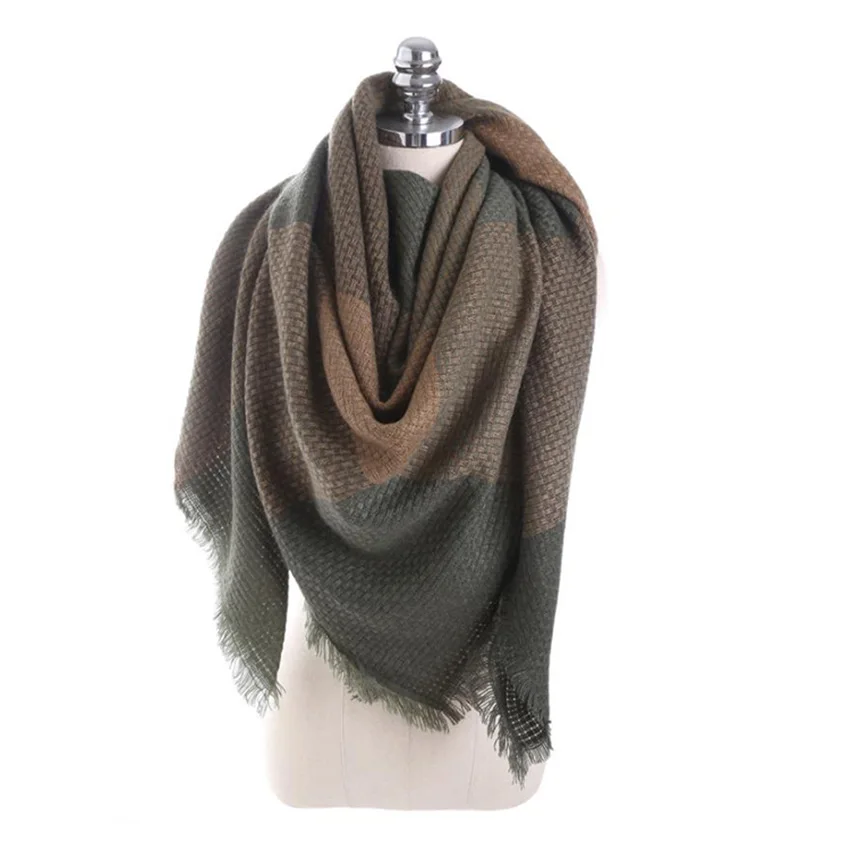 

Fashion Women Pashmina Autumn Winter Female Scarf Patchwork Cashmere Scarves Geometric Big Kerchief Shawl Wrap Warm Scarf