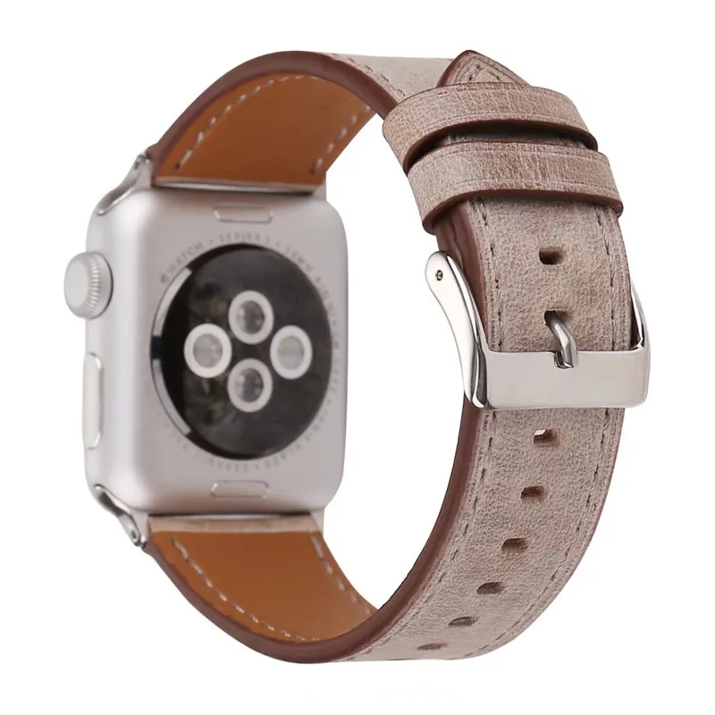 Для Apple Watch 42 мм 44 коричневый ремешок из искусственной кожи iwatch для серии 4 3 2 1
