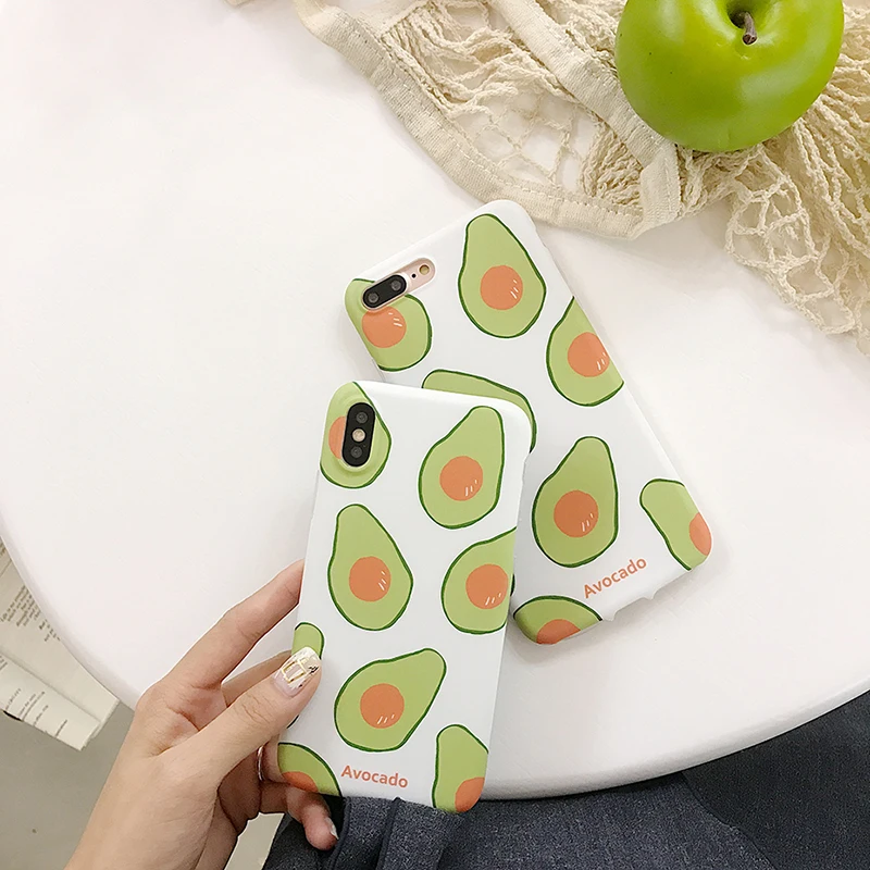 YKUPUP Cute Fruit Avocado Case for iphone 7 6 s 6s 8 Plus Soft Silicone Back Cover For X Coque Moblie Phone Cases &amp Bags |