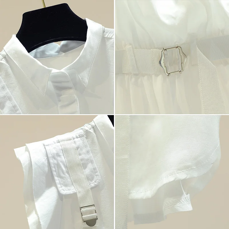 Шифоновая Блузка без рукавов женская рубашка лето 2020 новая Корейская свободная