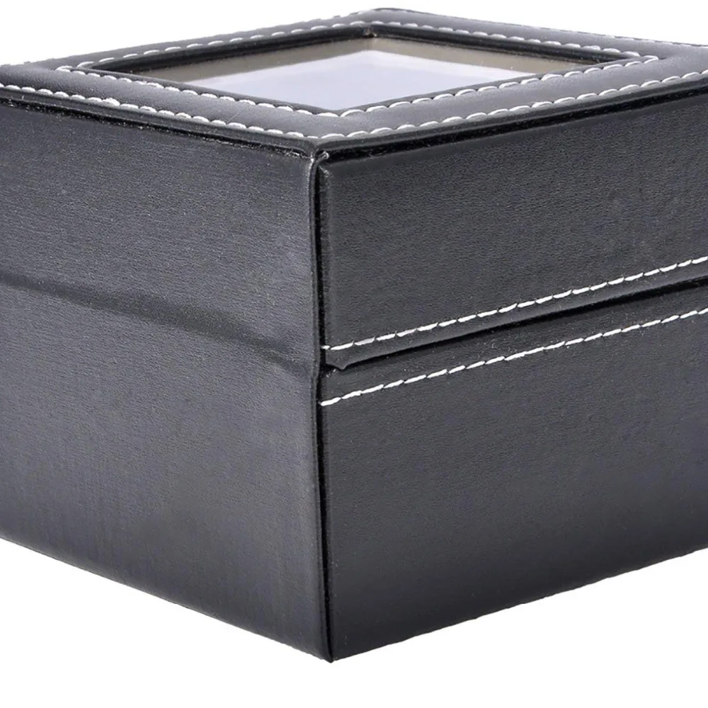 SZanbana Watch Box Small 2 мужские черные кожаные стеклянные часы с съемными элементами