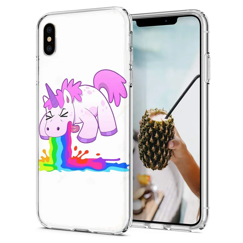 Soft Phone Case For iPhone X XS XR Covers TPU Colorful landscape Unicorn Owl Painted Fundas Max M038 |
