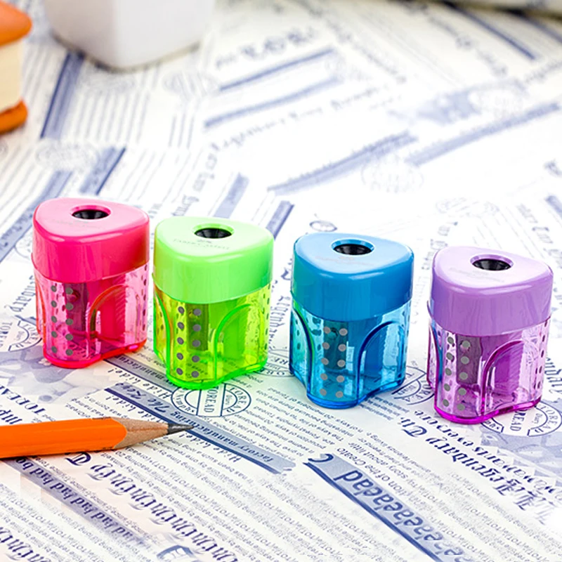 Точилка для карандашей Faber Castell 4 шт. с одним отверстием синяя розовая зеленая
