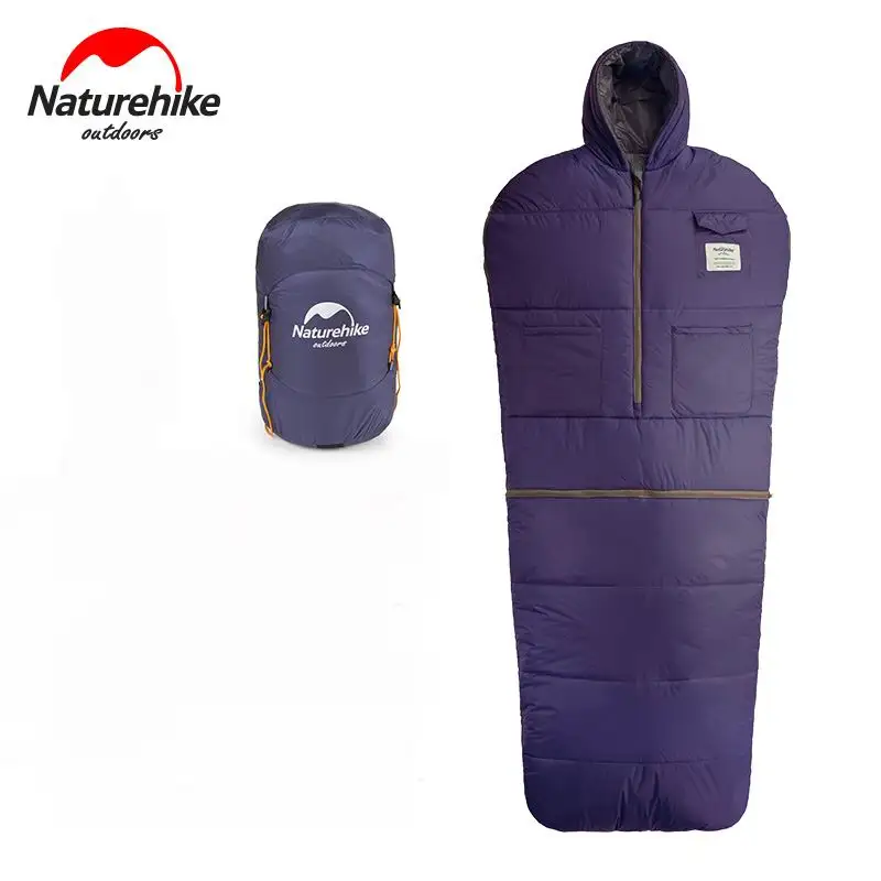 purple Стильная куртка, съемный спальный мешок для мам, 380 T, нейлоновые водонепроницаемые пуховые спальные мешки с карманами для кемпинга, зимние - Цвет: purple