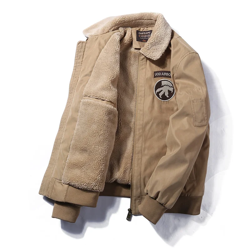 Khaki AYUNSUE, мужская зимняя куртка, парка, Hombre, пальто размера плюс, Мужская одежда,, повседневная короткая парка, Ретро стиль, Winterjas Heren KJ876 - Цвет: Khaki
