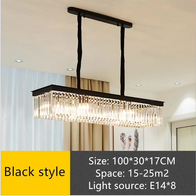 Black 100CM Светодиодный потолочный светильник, Современная хрустальная люстра, Светильники для гостиной, люстры, освещение для спальни, подвесные светильники для помещений - Цвет корпуса: Black 100CM