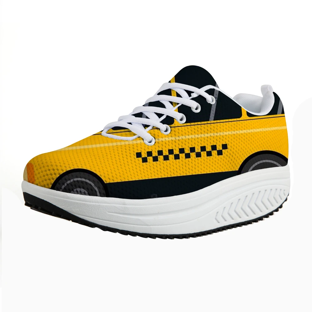 Кроссовки женские на платформе дышащие сникерсы с забавным мультяшным рисунком