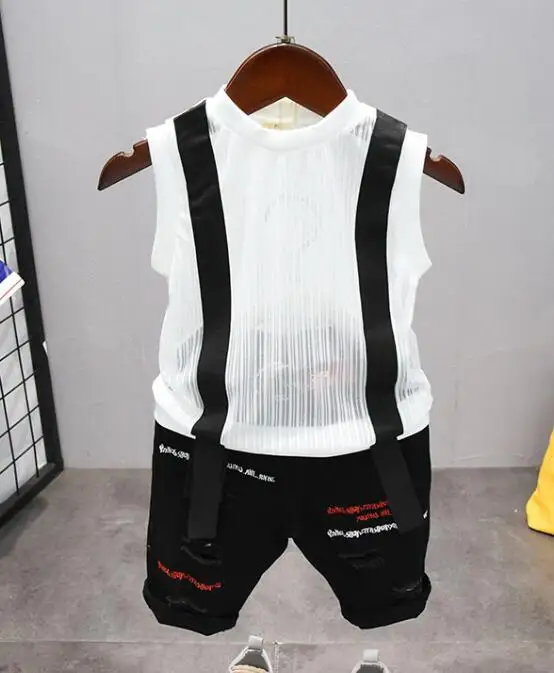 2pcs set Летние комплекты одежды для малышей футболка без рукавов для мальчиков, футболка+ шорты Детский комплект одежды из 2 предметов, спортивные костюмы для малышей комплект одежды для малышей - Цвет: 2pcs set