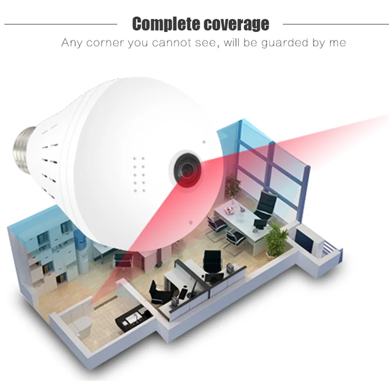 EC-75 WiFi светодиодный светильник 960P Беспроводная панорамная Домашняя безопасность CCTV рыбий глаз лампа ip-камера в форме лампы 360 градусов с ночным видением