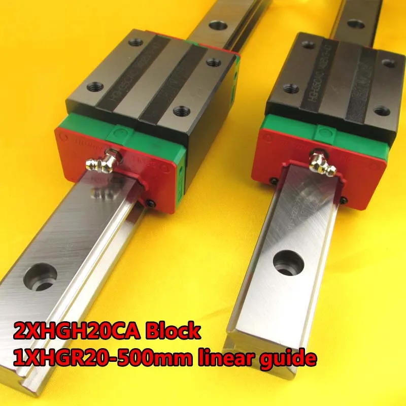 

100% NEW HIWIN Linear Guide HGR20 L500mm rail +2pcs HGH20CA narrow carriages for cnc router cnc parts